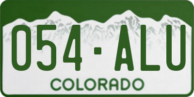 CO license plate 054ALU
