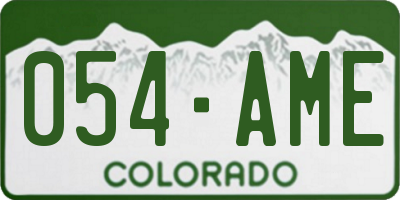 CO license plate 054AME