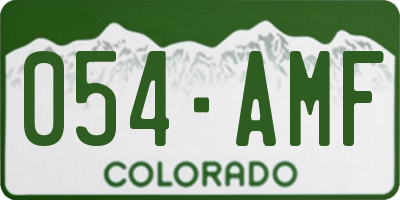 CO license plate 054AMF