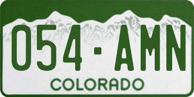 CO license plate 054AMN