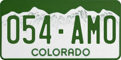 CO license plate 054AMO