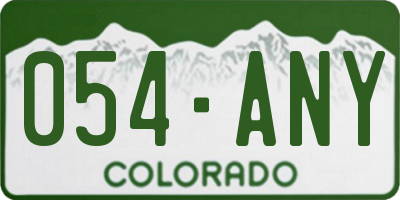 CO license plate 054ANY