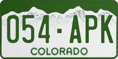 CO license plate 054APK