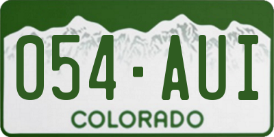 CO license plate 054AUI