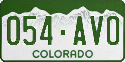 CO license plate 054AVO