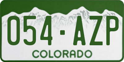 CO license plate 054AZP