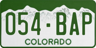 CO license plate 054BAP