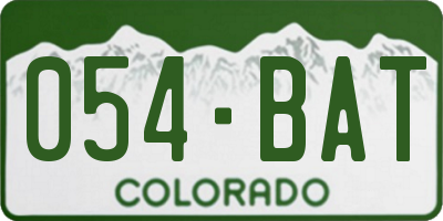 CO license plate 054BAT