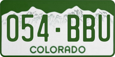 CO license plate 054BBU