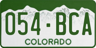 CO license plate 054BCA