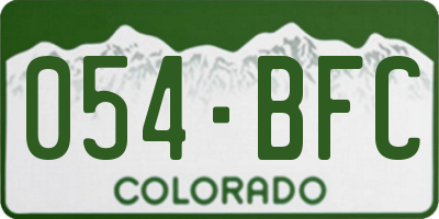 CO license plate 054BFC