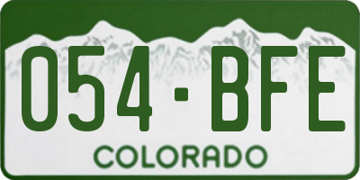 CO license plate 054BFE