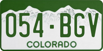 CO license plate 054BGV