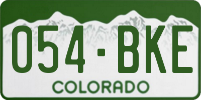 CO license plate 054BKE