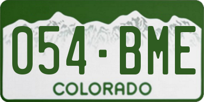 CO license plate 054BME