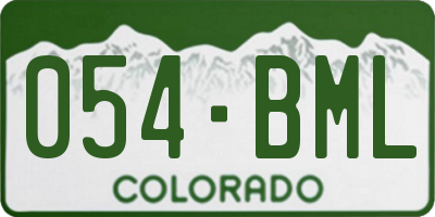 CO license plate 054BML