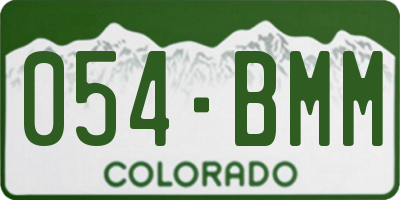 CO license plate 054BMM