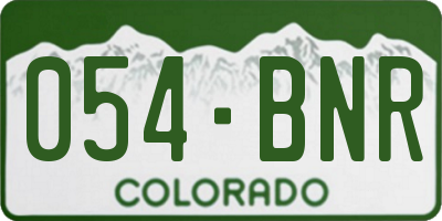 CO license plate 054BNR