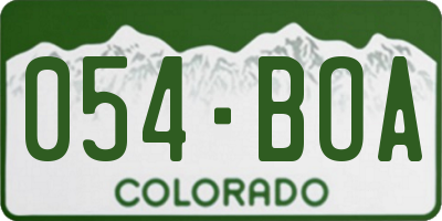 CO license plate 054BOA