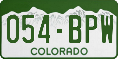 CO license plate 054BPW