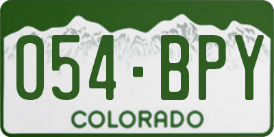 CO license plate 054BPY