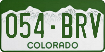 CO license plate 054BRV