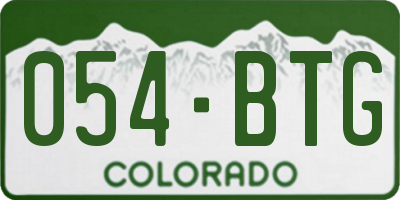 CO license plate 054BTG