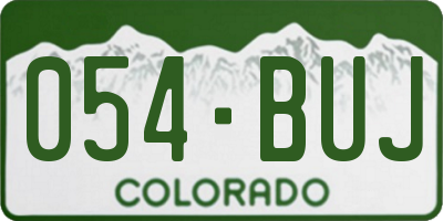 CO license plate 054BUJ