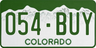 CO license plate 054BUY