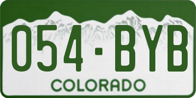 CO license plate 054BYB