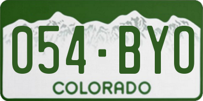 CO license plate 054BYO