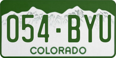CO license plate 054BYU