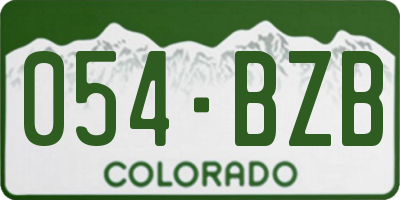 CO license plate 054BZB