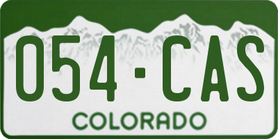 CO license plate 054CAS