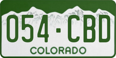 CO license plate 054CBD