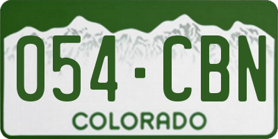CO license plate 054CBN