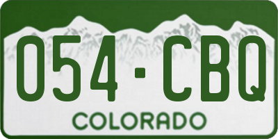 CO license plate 054CBQ
