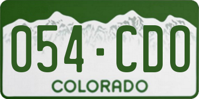 CO license plate 054CDO