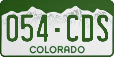 CO license plate 054CDS