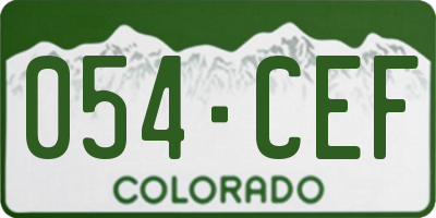 CO license plate 054CEF