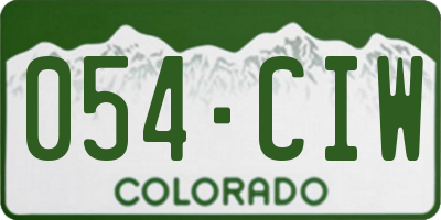 CO license plate 054CIW