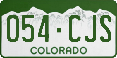 CO license plate 054CJS