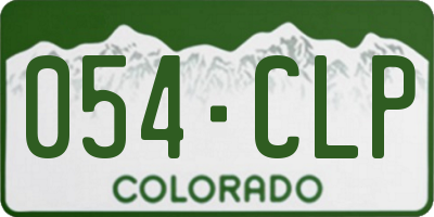 CO license plate 054CLP