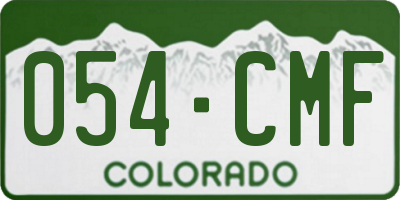 CO license plate 054CMF