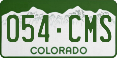 CO license plate 054CMS