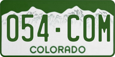 CO license plate 054COM