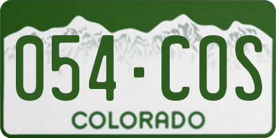 CO license plate 054COS