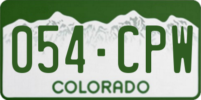 CO license plate 054CPW