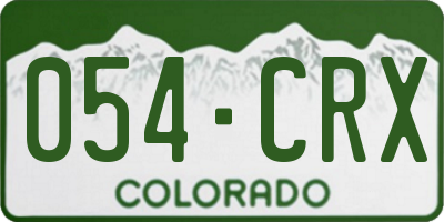 CO license plate 054CRX