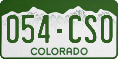 CO license plate 054CSO